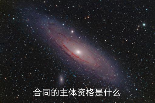合同的主體資格是什么