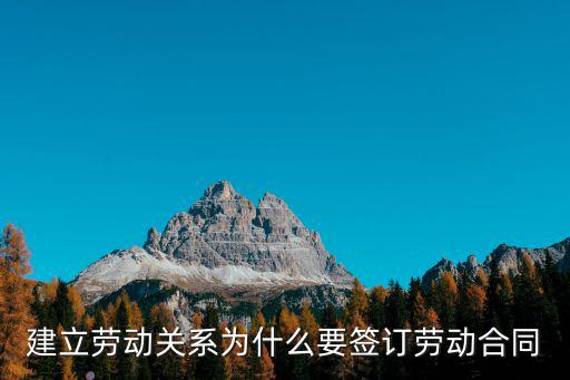 法律為什么有勞務(wù)合同，建立勞動關(guān)系為什么要簽訂勞動合同