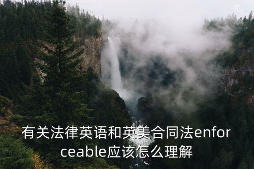 有關(guān)法律英語(yǔ)和英美合同法enforceable應(yīng)該怎么理解
