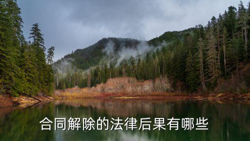 合同解除的法律后果有哪些