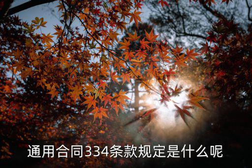什么是通用的合同法律，通用合同334條款規(guī)定是什么呢