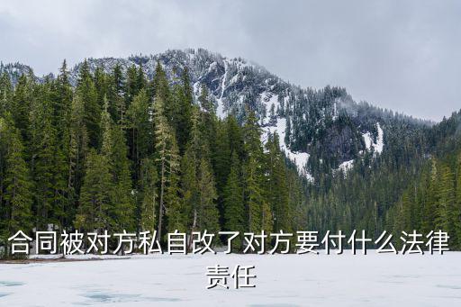 合同被對方私自改了對方要付什么法律責任