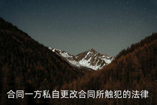 修改合同是什么法律，合同一方私自更改合同所觸犯的法律