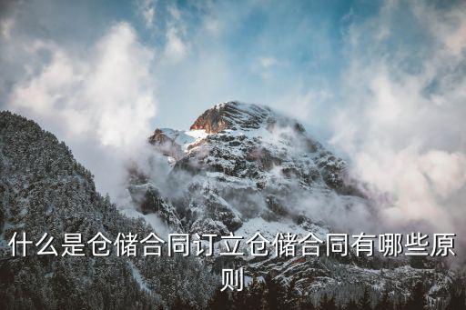 什么是倉儲合同訂立倉儲合同有哪些原則