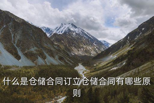 什么是倉(cāng)儲(chǔ)合同訂立倉(cāng)儲(chǔ)合同有哪些原則