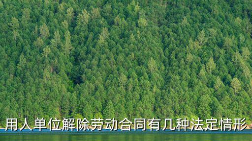 用人單位解除勞動合同有幾種法定情形