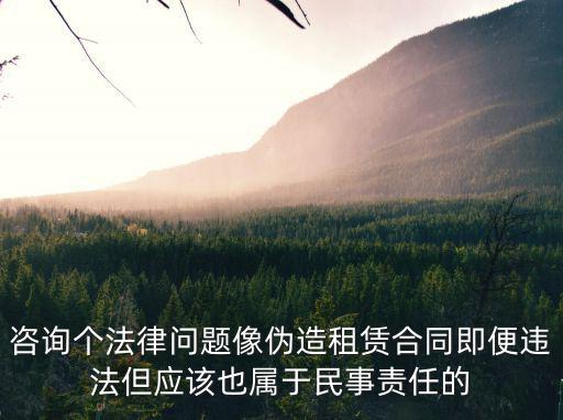 咨詢個法律問題像偽造租賃合同即便違法但應該也屬于民事責任的