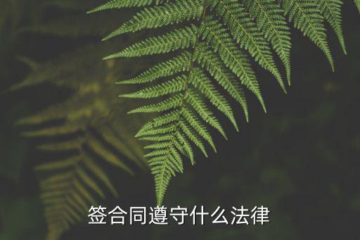 寫合同有什么法律，簽合同遵守什么法律