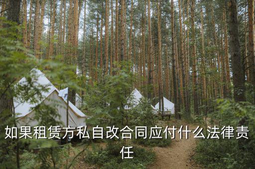 如果租賃方私自改合同應(yīng)付什么法律責任