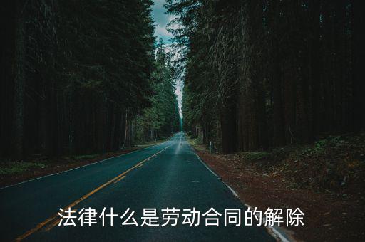 法律什么是勞動合同的解除