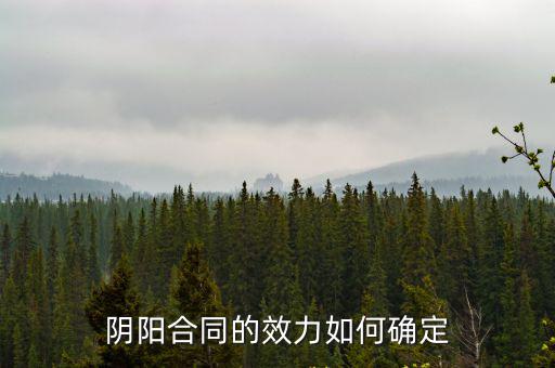 陰陽合同的效力如何確定