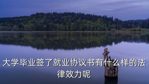 大學(xué)畢業(yè)簽了就業(yè)協(xié)議書有什么樣的法律效力呢