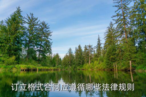 訂立格式合同應遵循哪些法律規(guī)則