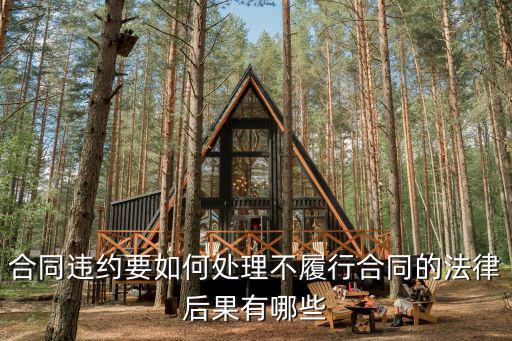 合同違約要如何處理不履行合同的法律后果有哪些