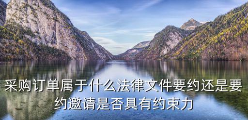 采購訂單屬于什么法律文件要約還是要約邀請(qǐng)是否具有約束力