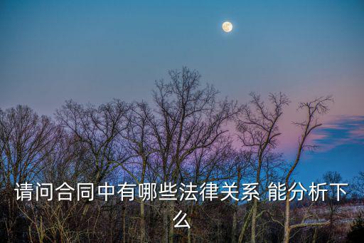 請問合同中有哪些法律關(guān)系 能分析下么