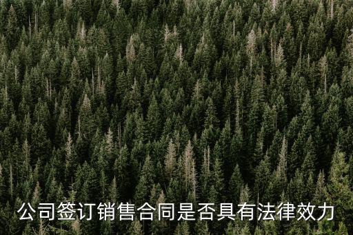 公司簽訂銷售合同是否具有法律效力