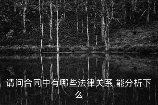請問合同中有哪些法律關(guān)系 能分析下么