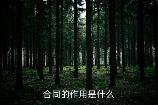 合同的作用是什么