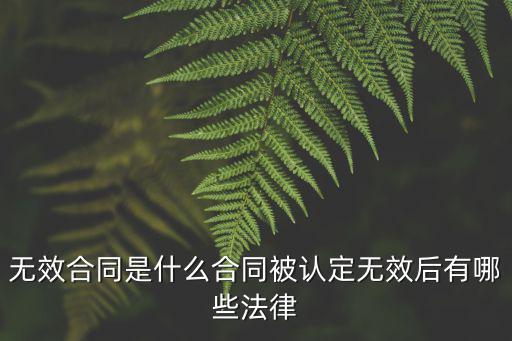 無效合同是什么合同被認定無效后有哪些法律