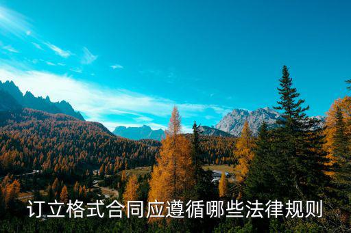 訂立格式合同應遵循哪些法律規(guī)則