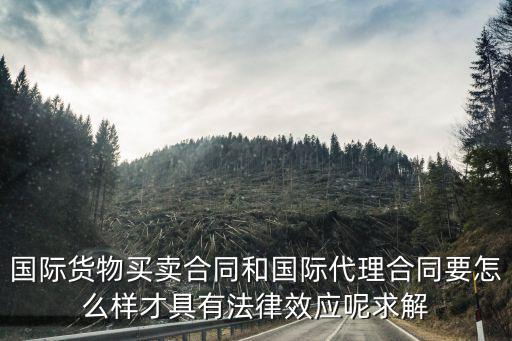 國際貨物買賣合同和國際代理合同要怎么樣才具有法律效應(yīng)呢求解