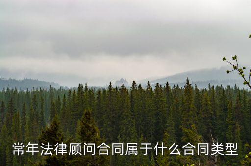 常年法律顧問合同屬于什么合同類型