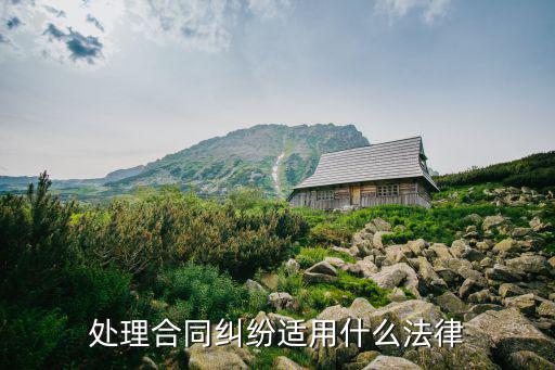 處理合同糾紛適用什么法律