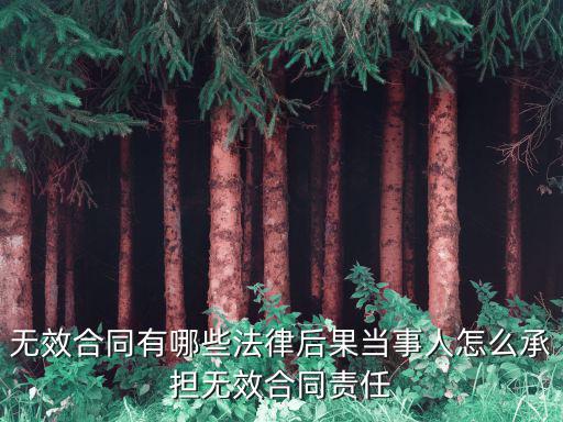 無效合同有哪些法律后果當(dāng)事人怎么承擔(dān)無效合同責(zé)任