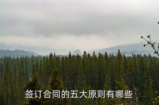 簽訂合同的五大原則有哪些