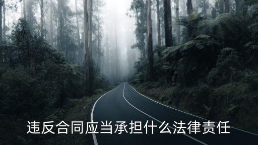 違反合同應(yīng)當(dāng)承擔(dān)什么法律責(zé)任