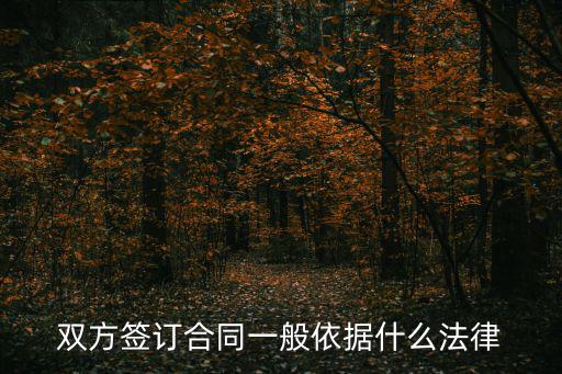 雙方簽訂合同一般依據(jù)什么法律