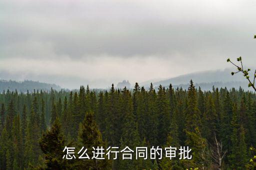 怎么進行合同的審批