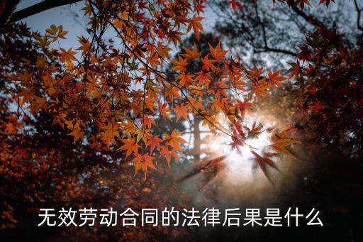 無(wú)效勞動(dòng)合同的法律后果是什么