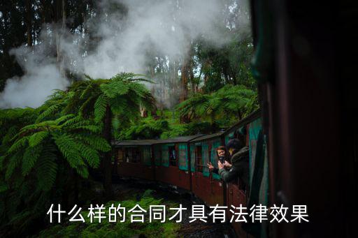 什么合同具備法律效益，什么樣的合同才具有法律效果