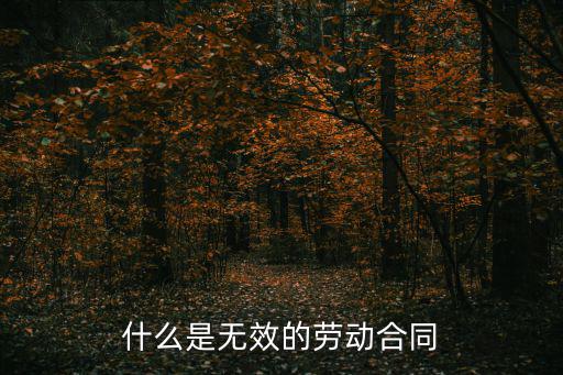 法律規(guī)定什么為無效合同，什么是無效的勞動合同