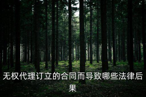 無權(quán)代理訂立的合同而導(dǎo)致哪些法律后果