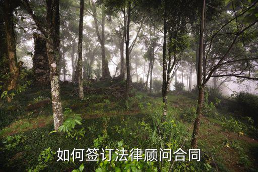 如何簽訂法律顧問合同