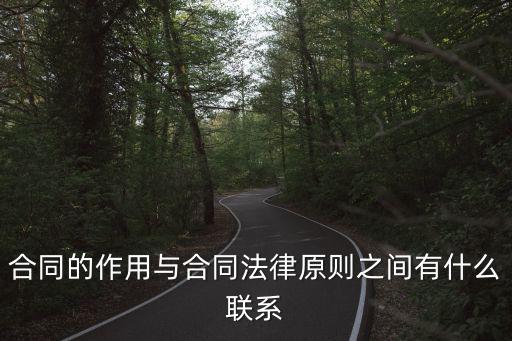 合同的作用與合同法律原則之間有什么聯(lián)系