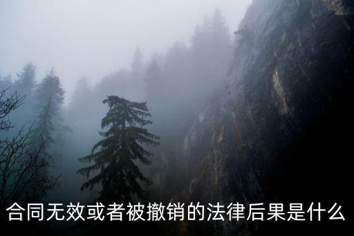 合同無效或者被撤銷的法律后果是什么