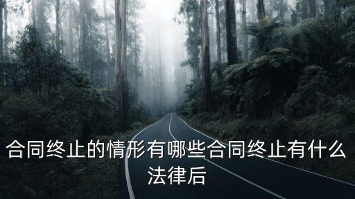 合同終止的情形有哪些合同終止有什么法律后