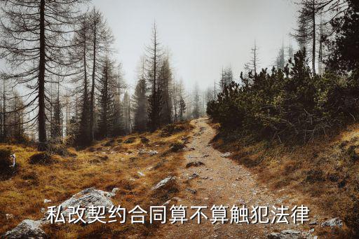 私自改寫合同什么法律，私改契約合同算不算觸犯法律