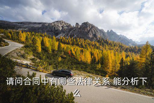 請(qǐng)問合同中有哪些法律關(guān)系 能分析下么