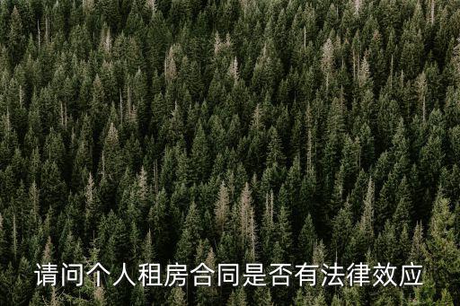 請(qǐng)問個(gè)人租房合同是否有法律效應(yīng)