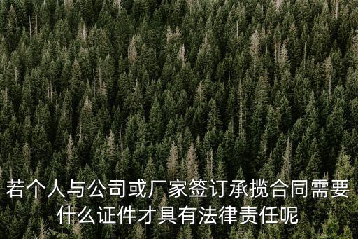 若個(gè)人與公司或廠家簽訂承攬合同需要什么證件才具有法律責(zé)任呢