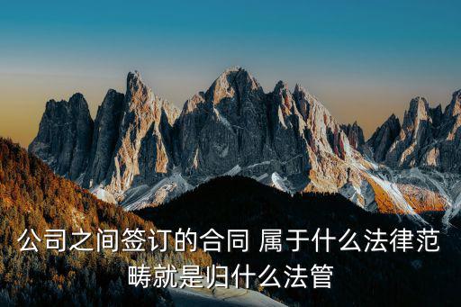 公司之間簽訂的合同 屬于什么法律范疇就是歸什么法管
