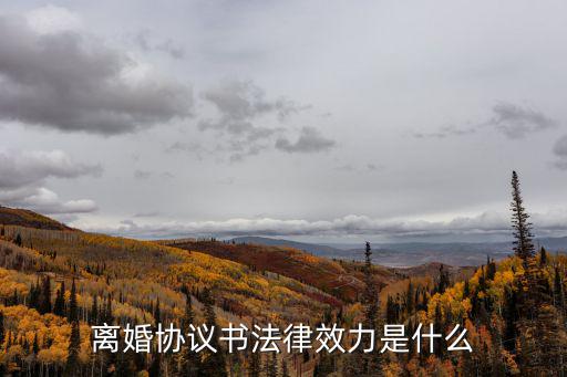 離婚協(xié)議書法律效力是什么
