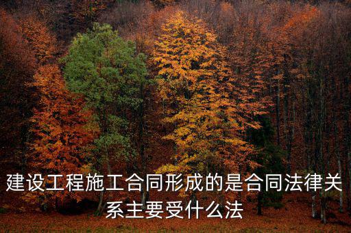 建設(shè)工程施工合同形成的是合同法律關(guān)系主要受什么法