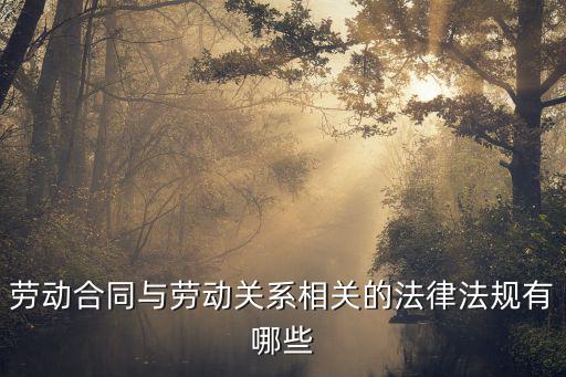 勞動(dòng)合同與勞動(dòng)關(guān)系相關(guān)的法律法規(guī)有哪些