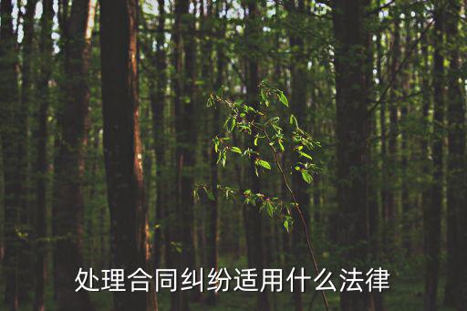 處理合同糾紛適用什么法律